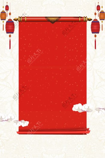 中国风纹理2019福猪迎春广告背景图
