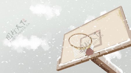 冬季篮球框背景设计