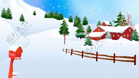 圣诞节卡通可爱冬季背景设计
