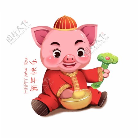 2019春节猪年吉祥物可商用元素