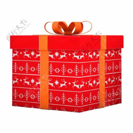 圣诞节磨砂质感圣诞礼物红色节日气氛礼盒