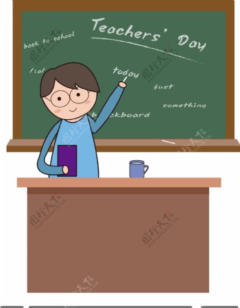 英语老师卡通矢量教师节元素