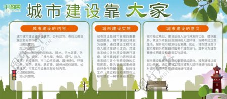 绿色环保城市建设党建市政内容展板
