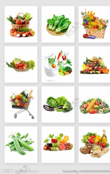 蔬菜水果拼盘组合植物淘宝素材