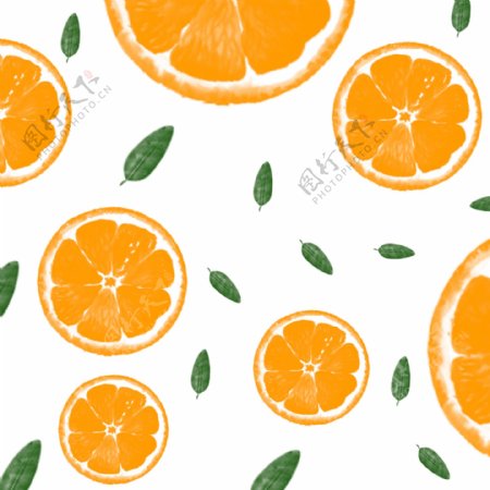 夏日小清新橙子背景素材