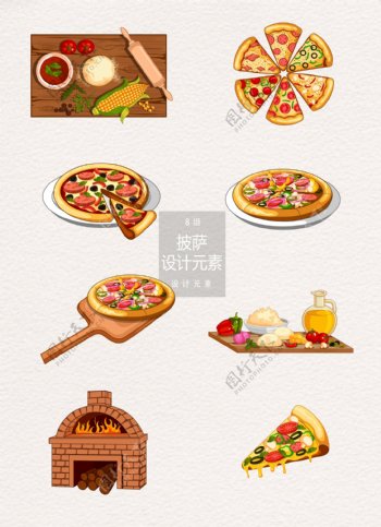快餐食物披萨设计元素