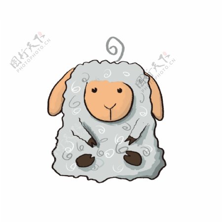 绵羊手绘卡通可爱动物可商用元素