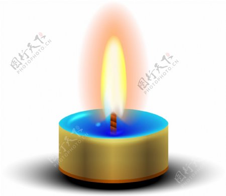 小清新蓝色蜡烛温暖元素