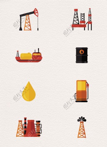 简洁卡通石油工业素材
