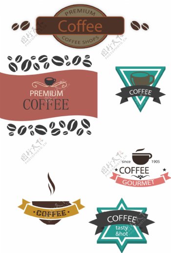 时尚的咖啡标志素材