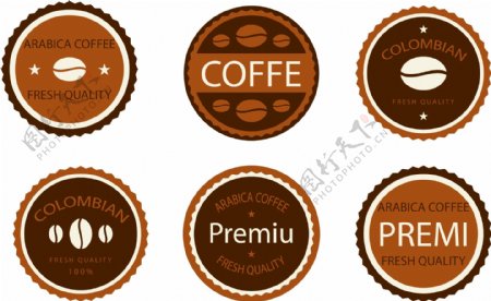圆形的徽章咖啡店标志素材
