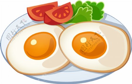 卡通太阳蛋煎鸡蛋元素