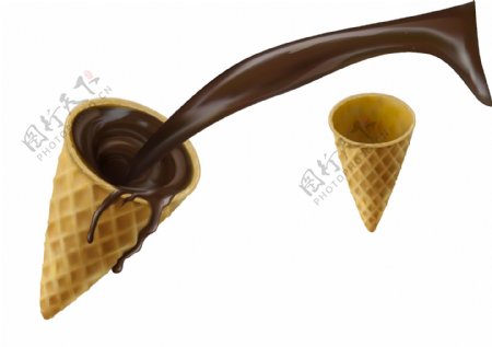 迷你巧克力冰激凌制作元素