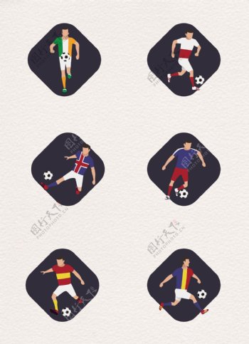 黑色简约世界杯踢足球图标设计
