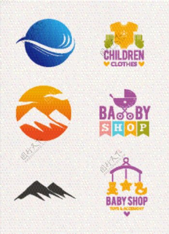 山脉婴儿logo装饰