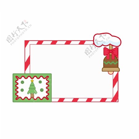 圣诞边框卡通袜子糖果相框矢量可商用元素