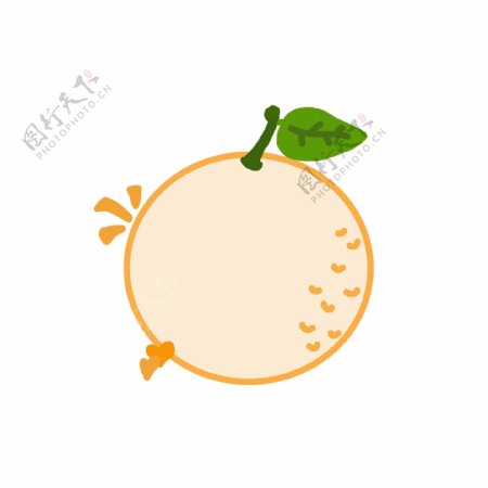 手绘卡通橙子水果对话框边框可商用元素