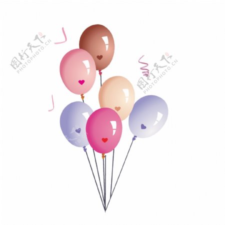 七夕情人节气球设计元素可商用元素