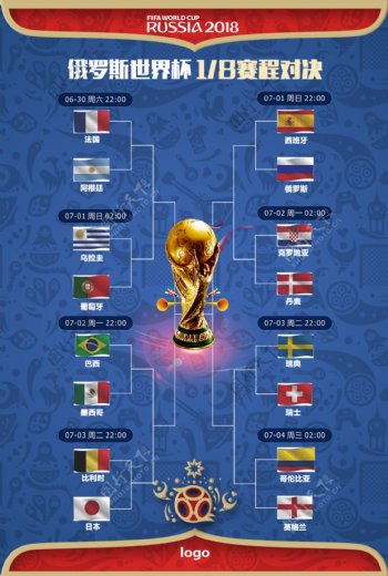 世界杯18赛程图海报