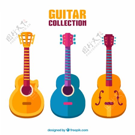 3款彩色吉他设计
