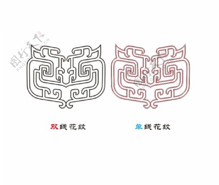 饕餮纹中国传统纹样图案
