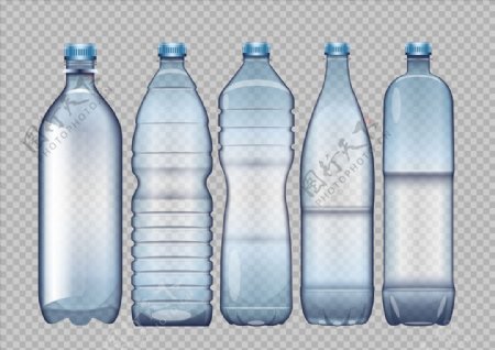 透明水瓶矢量素材