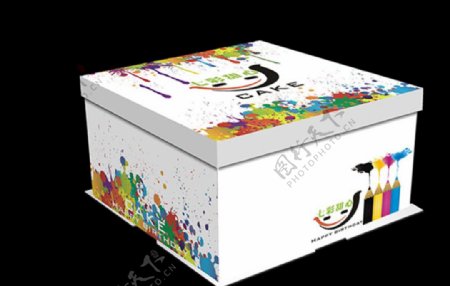 七彩甜品蛋糕盒包装设计