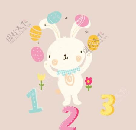 可爱卡通兔子123