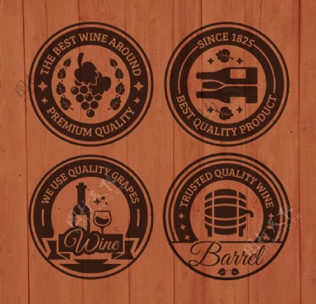 木制酒徽章