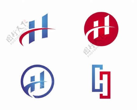 互联网工业logoH字母造型logo