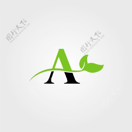 绿色能源字母A字母logo标志