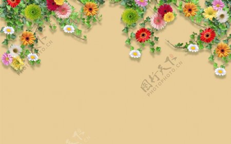 花卉花藤背景墙