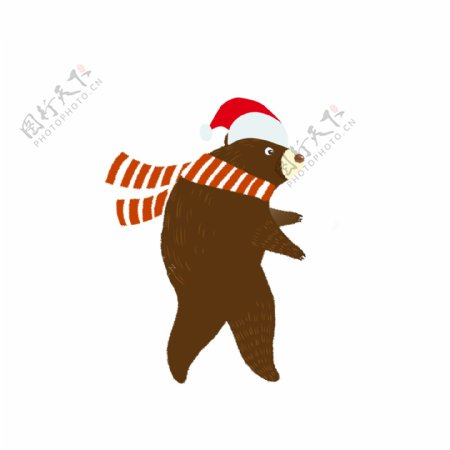 圣诞节小熊动物卡通设计可商用元素
