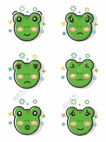 青蛙mbe表情包套图可商用元素