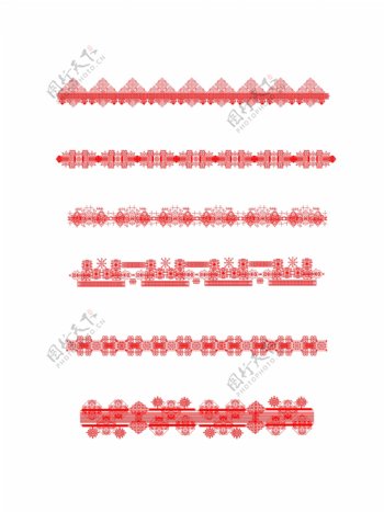中国风边框红色节庆复杂纹理剪纸对称纹理