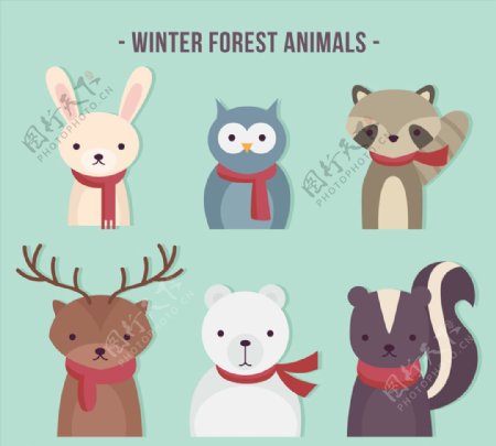 6款创意冬季森林动物半身像