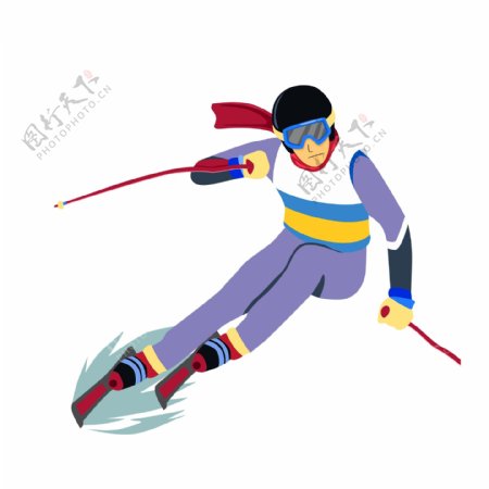 卡通滑雪运动员设计