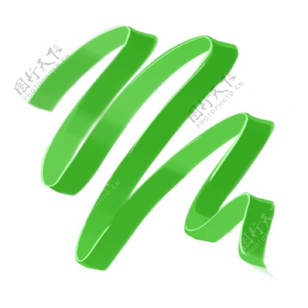 绿色环保创意漂浮丝带插画元素