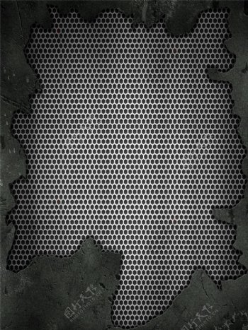 黑色墙体金属网格背景