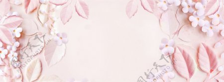 粉色花卉海报背景