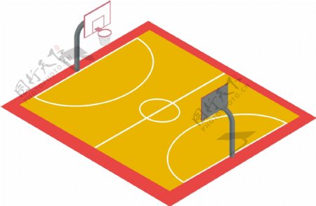 2.5D篮球场AI素材可商用