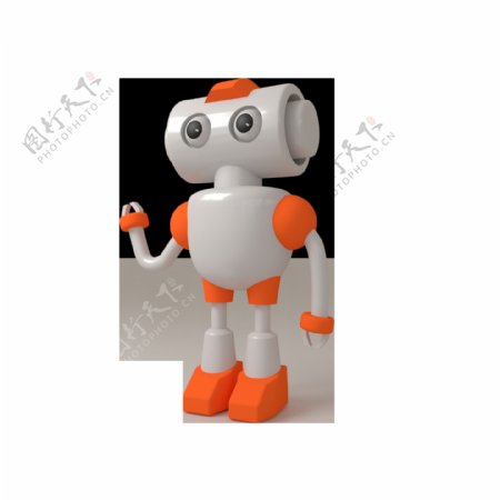c4d人工智能立体科技白色可爱卡通机器人