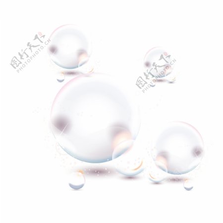 泡泡白色水泡泡沫飞舞透明彩色泡泡闪光