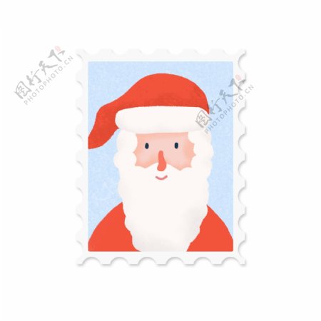 手绘圣诞节可爱邮票贴纸素材元素2