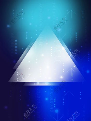 蓝色科技几何三角形商务背景