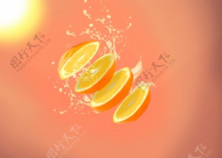 创意水果切片橙子