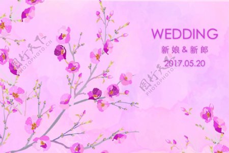 粉色婚礼喷绘