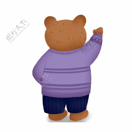 卡通穿衣服的小熊动物设计