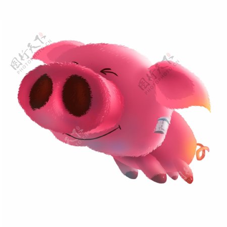 粉红色卡通小猪设计
