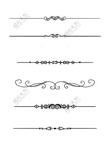 欧式边框花纹分割线常用复古矢量可商用元素